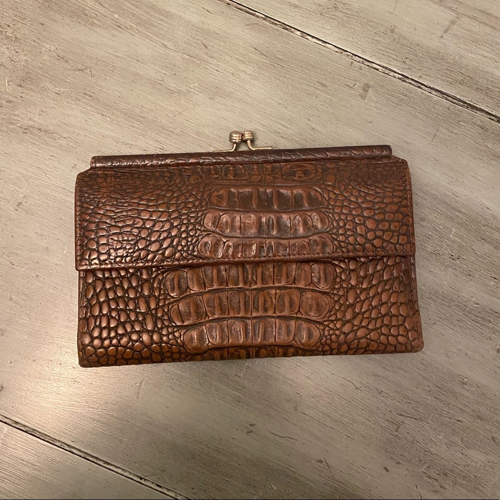 Vintage Brahmin Alligator Leather Checkbook Wallet